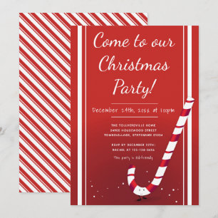 Cartoon Candy Cane   Weihnachts-Party Einladung
