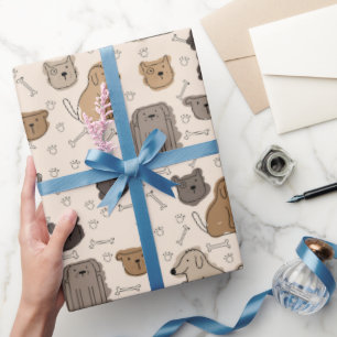 Cartoon Canine Cutness Geschenkpapier