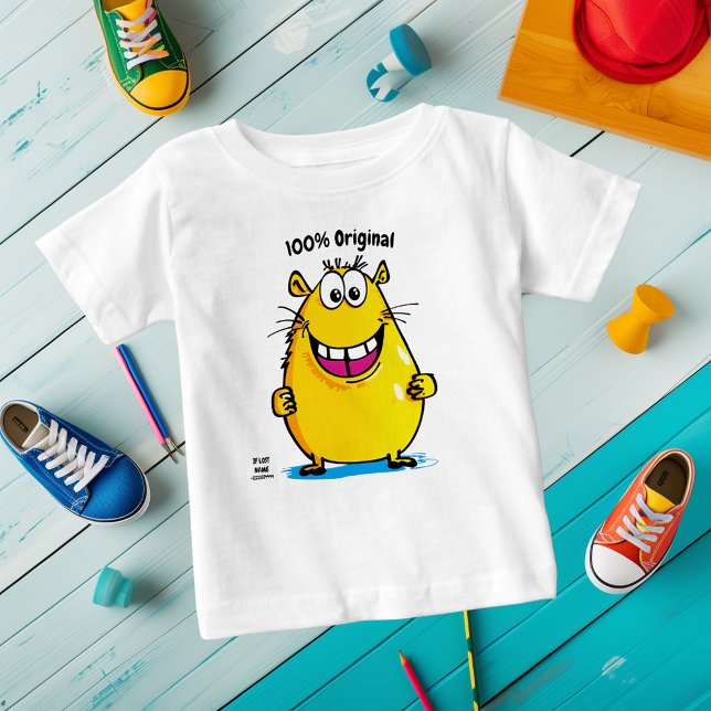 Cartoon Capybara - Anpassbare Markierung Baby T-shirt (Von Creator hochgeladen)