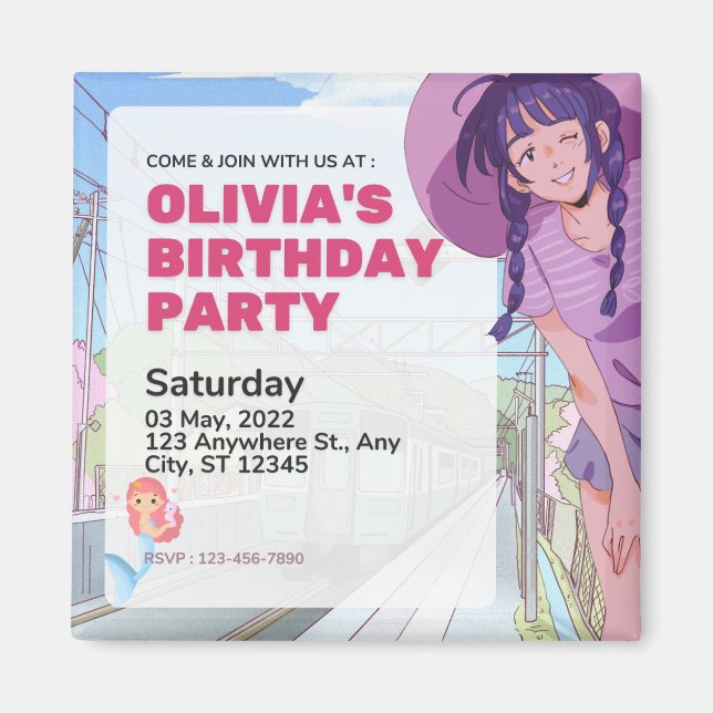 Cartoon Card glücklicher Tag Magnet (Vorne)