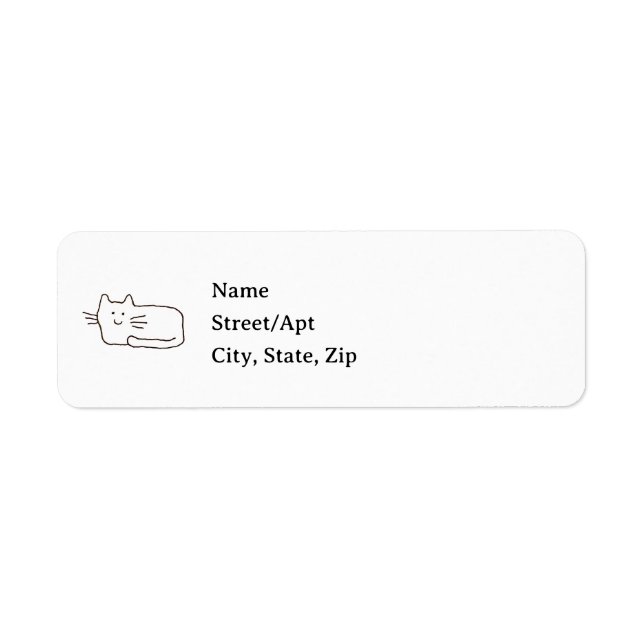 Cartoon Cat Add Your Own Text Address Labels (Vorne)