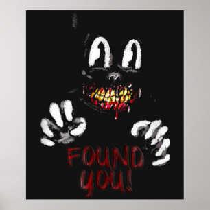 Cartoon Cat Creepy Horror Trick oder Tree Poster