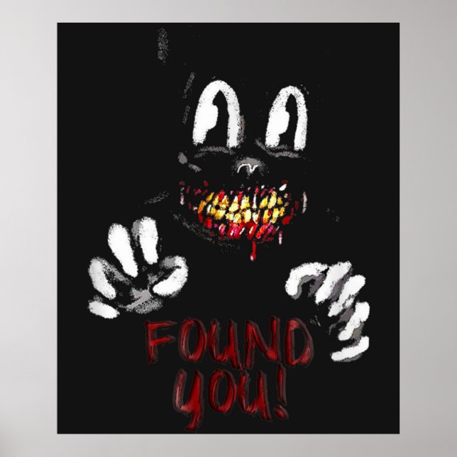 Cartoon Cat Creepy Horror Trick oder Tree Poster (Vorne)