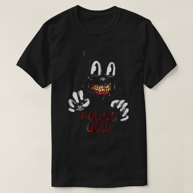Cartoon Cat Creepy Horror Trick oder Tree T-Shirt (Design vorne)