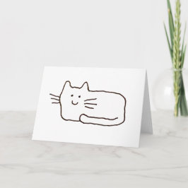 Cartoon Cat Doodle Line Drawing Greeting Card Karte