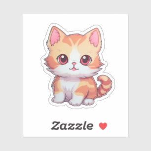 Cartoon Cat Illustration Aufkleber