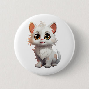 Cartoon Cat Illustration Button