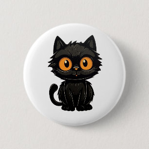 Cartoon Cat Illustration Button