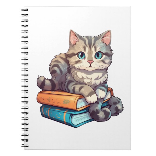 Cartoon Cat Illustration Notizblock (Vorderseite)