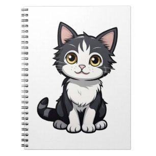 Cartoon Cat Illustration Notizblock