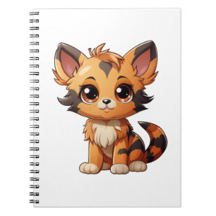 Cartoon Cat Illustration Notizblock
