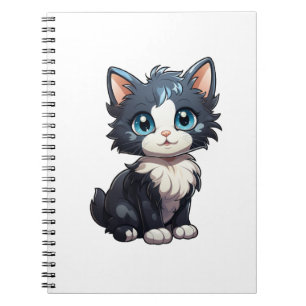 Cartoon Cat Illustration Notizblock