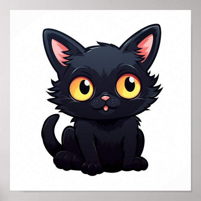 Cartoon Cat Illustration Poster (Vorne)