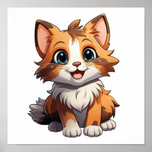 Cartoon Cat Illustration Poster