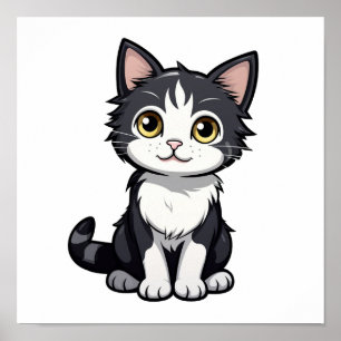 Cartoon Cat Illustration Poster
