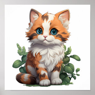 Cartoon Cat Illustration Poster