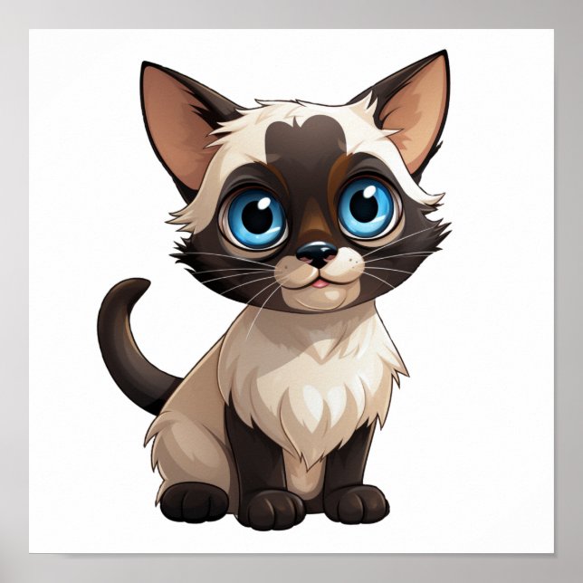 Cartoon Cat Illustration Poster (Vorne)