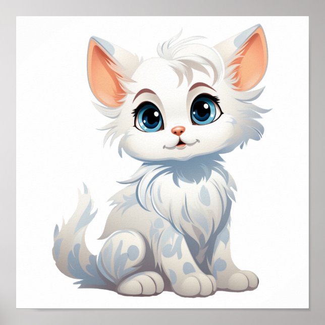 Cartoon Cat Illustration Poster (Vorne)