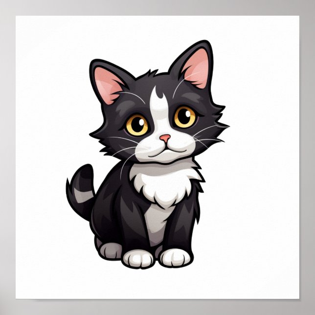 Cartoon Cat Illustration Poster (Vorne)