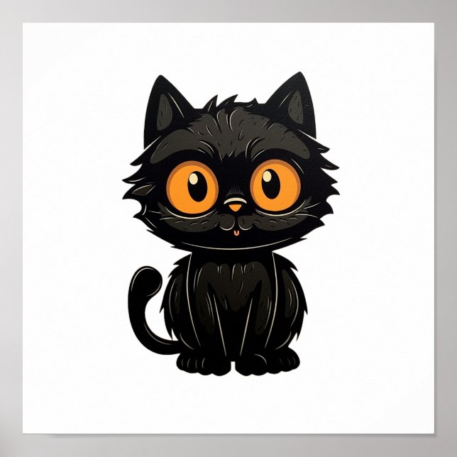 Cartoon Cat Illustration Poster (Vorne)