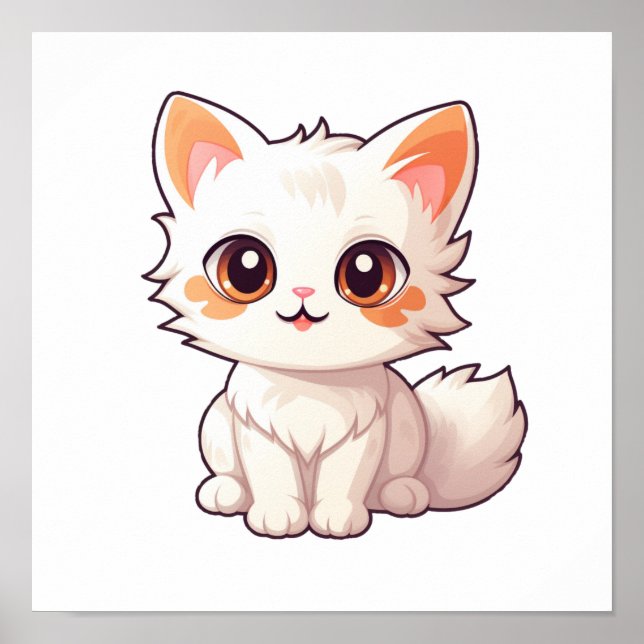 Cartoon Cat Illustration Poster (Vorne)
