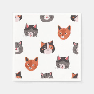 Cartoon Cat Illustration Serviette