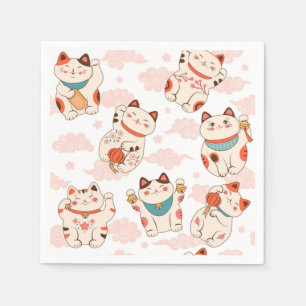Cartoon Cat Illustration Serviette
