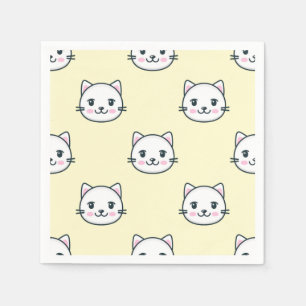 Cartoon Cat Illustration Serviette