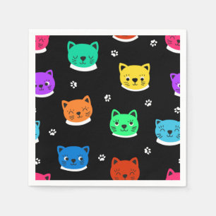Cartoon Cat Illustration Serviette