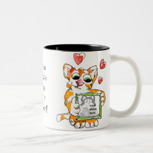 Cartoon Cat Liebe Herzstück Custom Tasse