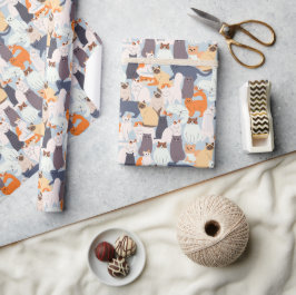 Cartoon Cat Pet Muster Geschenk Geschenkpapier