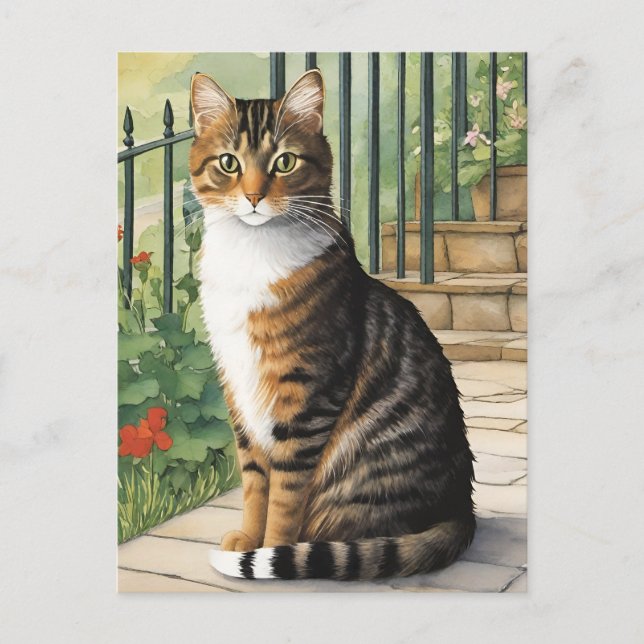 Cartoon Cat Postkarte (Vorderseite)