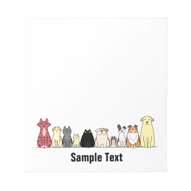 cartoon cats and dogs note pad notizblock (Vorderseite)