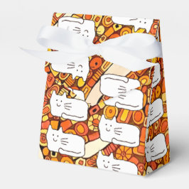 Cartoon Cats Doodle Line Drawing Favor Boxes Geschenkschachtel