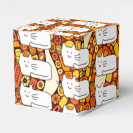 Cartoon Cats Doodle Line Drawing Favor Boxes Geschenkschachtel
