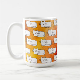 Cartoon Cats Doodle Line Drawing Kaffeetasse