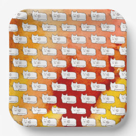 Cartoon Cats Doodle Line Drawing Pappteller