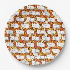 Cartoon Cats Doodle Line Drawing Pappteller