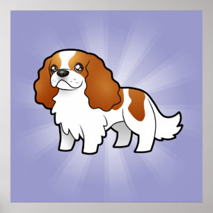 Cartoon Cavalier King Charles Spaniel Poster