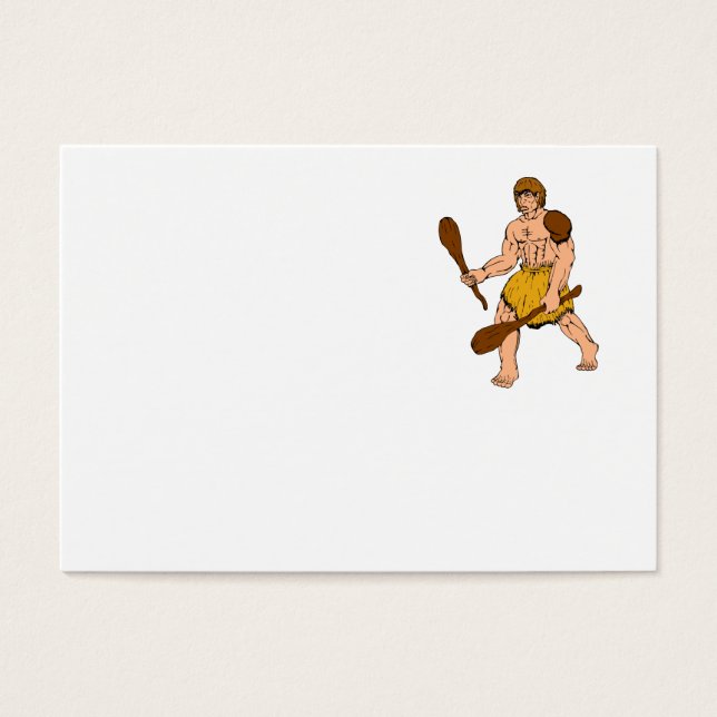 Cartoon Caveman Holding Club (Vorderseite)
