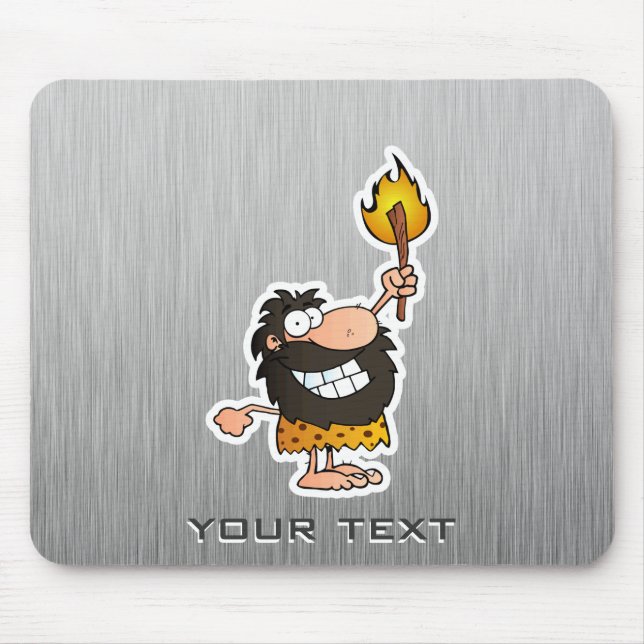 Cartoon Caveman; Metallaussehen Mousepad (Vorne)