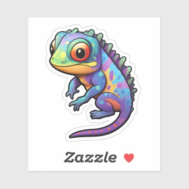 Cartoon Chameleon Aufkleber (Blatt)