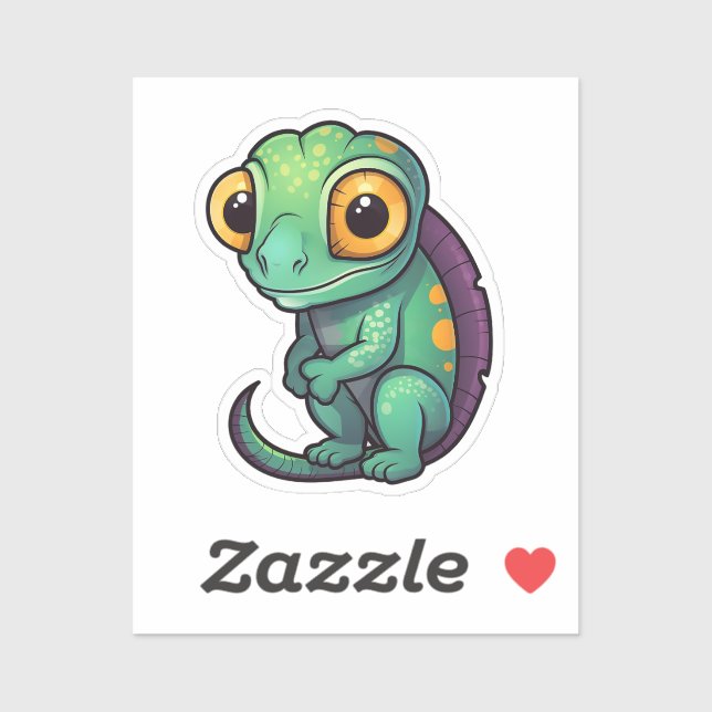 Cartoon Chameleon Aufkleber (Blatt)