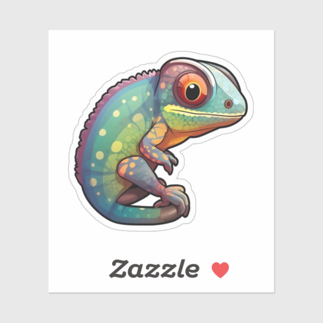 Cartoon Chameleon Aufkleber (Blatt)