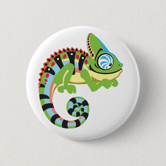 Cartoon Chameleon Button (Vorderseite)