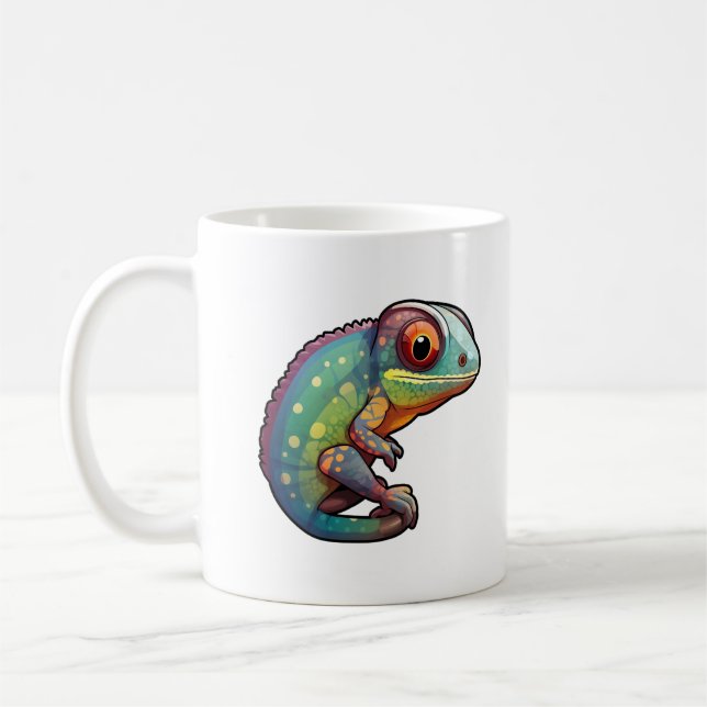 Cartoon Chameleon Kaffeetasse (Links)