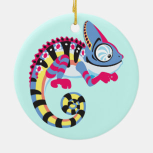 Cartoon Chameleon Keramikornament