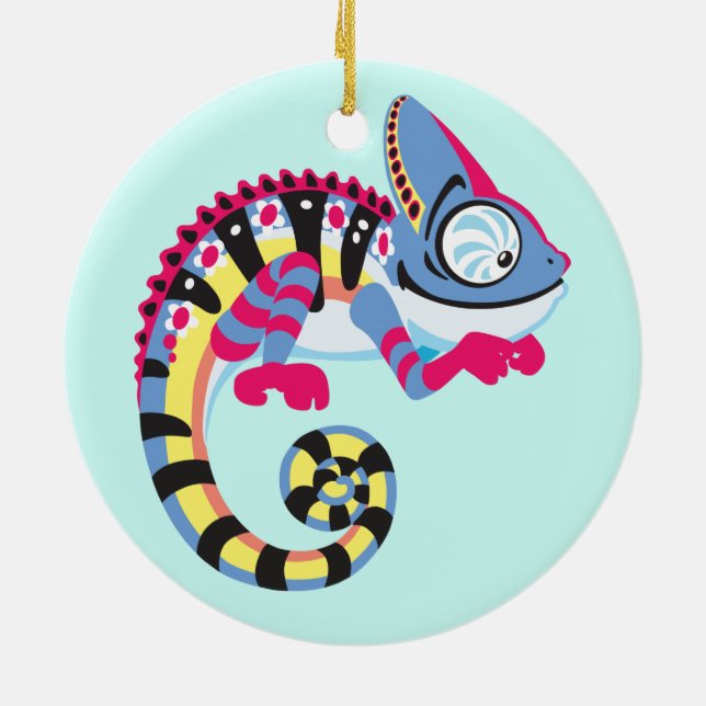 Cartoon Chameleon Keramikornament (Hinten)