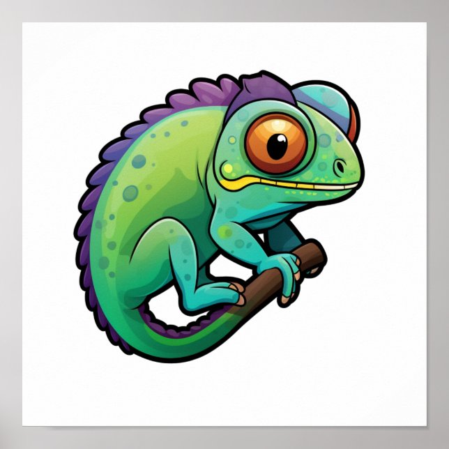 Cartoon Chameleon Poster (Vorne)
