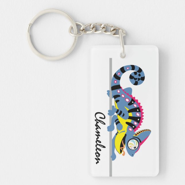 Cartoon Chameleon Schlüsselanhänger (Vorderseite)